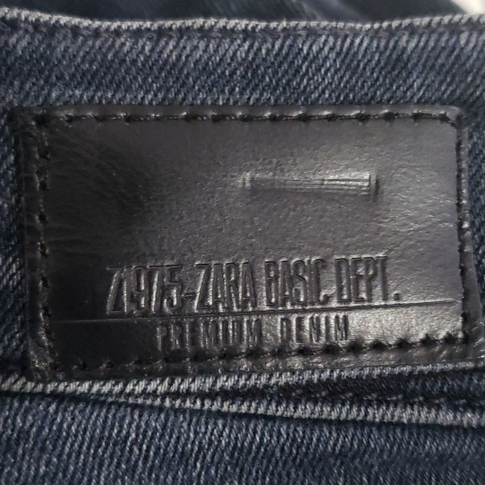Zara. Basic Denim. Raw Hem Mid -Rise Distressed, … - image 4